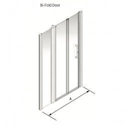 Larenco Alcove Full Height Shower Enclosure Bi-fold Door with 1 Inline Fixed Panel